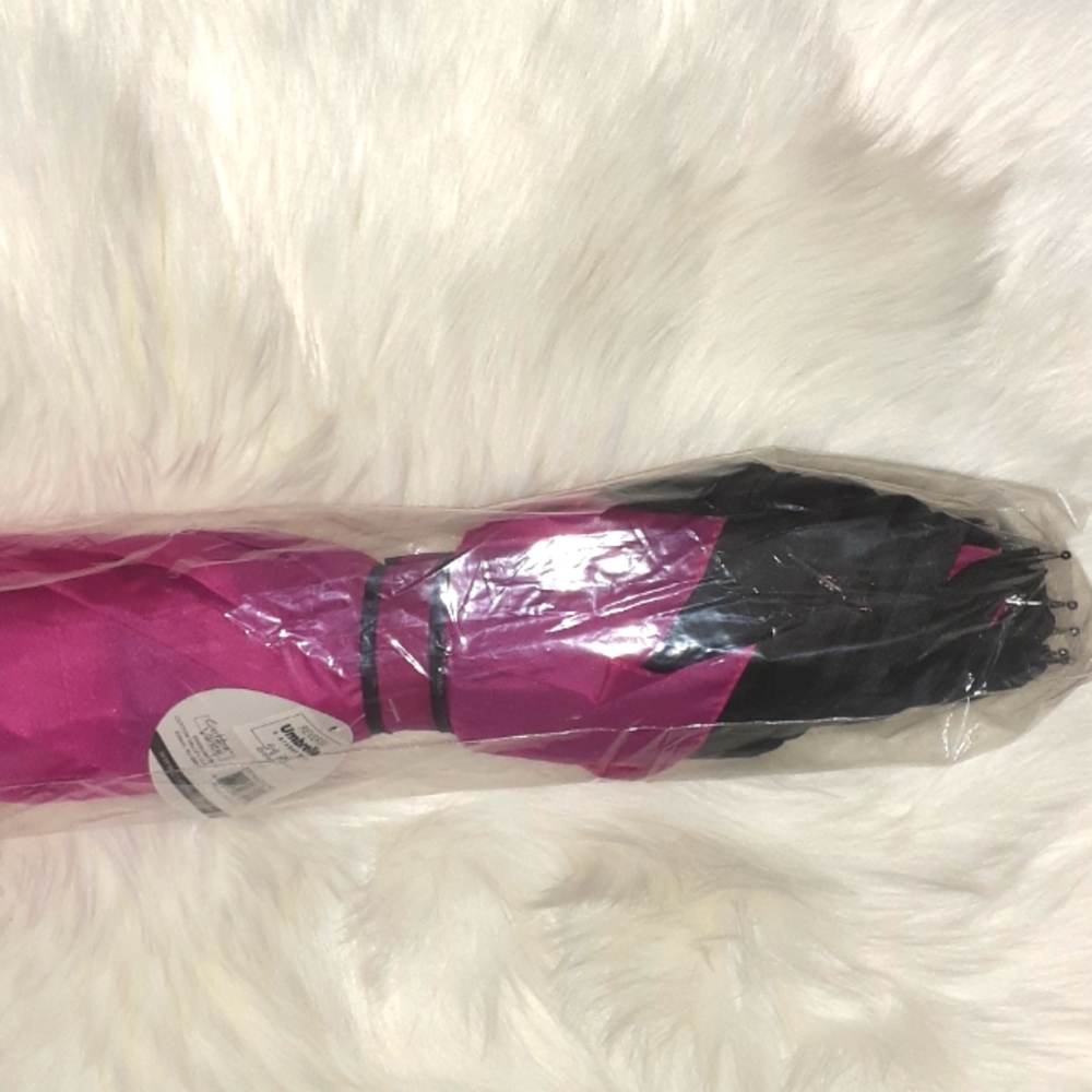 Reverse Folding Umbrella Men Women C Handle Windproof Double Layer Violet